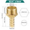 Brass Pipe Adapter, 12 Pieces 8 mm Barb x 3/4