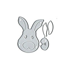 DDeehs Easter Bunny Face Metal Die Cuts,Anmimal Pig Face Head Flower Frame Cutting Dies Cut Stencils DIY Scrapbooking Decorative Embossing Paper Scrapbooking Card Making, silver, DDeehs-001