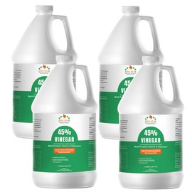 FIVE STAR MATERIALS RESOURCES 45% Vinegar Concentrated | White Vinegar for Cleaning and Garden | Home, and Outdoor Pure | Max Performance 9X Power | with Instructions (4 Gallon (512 fl oz))