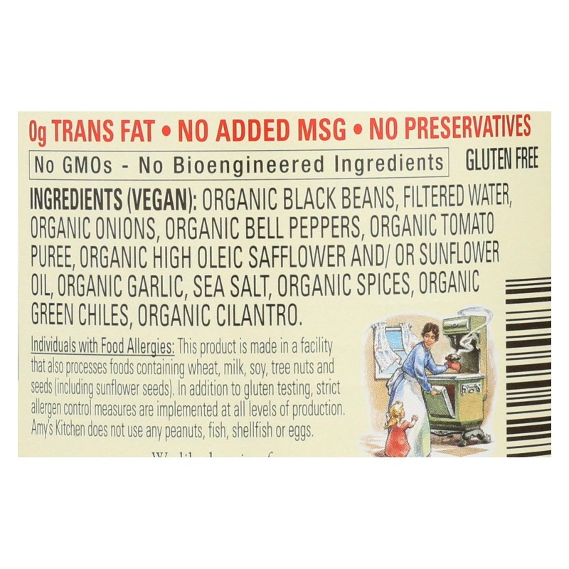 Amys Amy's Beans Refried Low Sodium Black 15.4 oz (Pack
