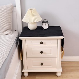 Small Black Table Runner Solid Color Short Coffee Table Runner with Tassel Soft Velvet Fabric Washable Wipeable Nightstand Cover for Indoor Outdoor Home Kitchen Decoration 16 * 36 Inch