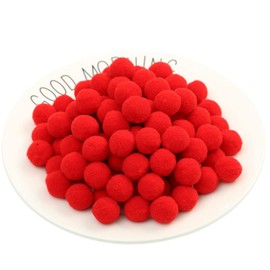 JekyTMP Pack of 1000 15 mm Pompoms for Crafts Pom Pom Balls Colourful Pompoms Fluffy Plush Balls Colourful Mini Pompoms Balls Fluffy Craft Pom Pom Colourful Fluffy Pompoms (No. 2 Red)