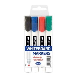 Whiteboard Marker - Bullet tip - Low odour - Pack of 4