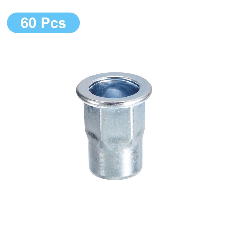 uxcell 5/16-18 Half Hex Body Rivet Nuts, 60pcs Zinc Plated