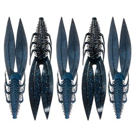 6th Sense Bodega - 6.5" Creature Bait – Oversized Soft Plastic with Twin Ridge Tails – Versatile for Texas, Carolina, and Free Rigs – 5 Pack (Black N Blue Pro, 6.5in)