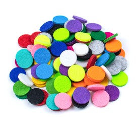 AUEAR, 100 Pack Replacement Felt Pads Round Essential Oil Diffuser Locket Necklace Refill for Bracelet Car Vent Clip 0.87 inch