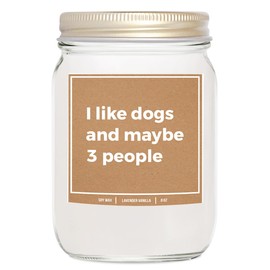 YouNique Designs I Like Dogs and Maybe 3 People Cool Candles for Dog Lovers 8oz Candle Gifts for Dog Owners, Funny Pet Lovers Pet Owner Gifts for Women Men, Dog Mom Candles (Mahogany Teakwood)