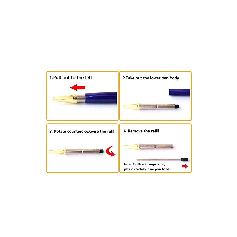 U Scinan 4 PCS Crown Top Ballpoint Pen Classic Metal