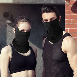 WTACTFUL Sun Protection Cooling Neck Gaiter Scarf Loops Face Mask for Men Women Fishing Mask Kayaking Hiking Cycling Ski Running Sports Black M