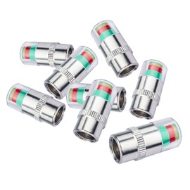 8PCS Tire Pressure Caps,Visual Tire Caps with Pressure Gauge & 3 Color Provides Real-Time Monitoring,Universal Car Valve Stem Cap Automotive Accessories for Most Vehicles