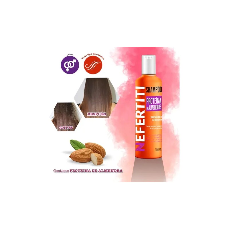 Shampoo Nefertiti Con Almendra Para Cabello Teñido 300ml