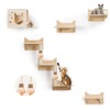MIUZMORE Wall-Mounted Cat Shelves for Large Cats – 9-Piece Pine
