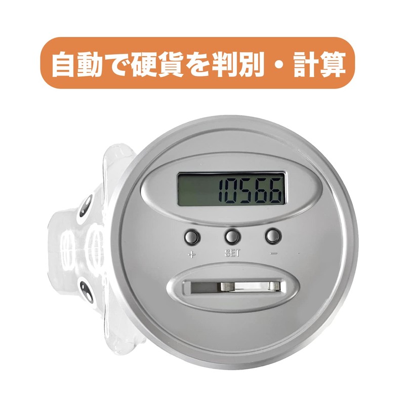 TWODAYS Transparent Pig Money Bank Digital Counter Bill Coin Storage