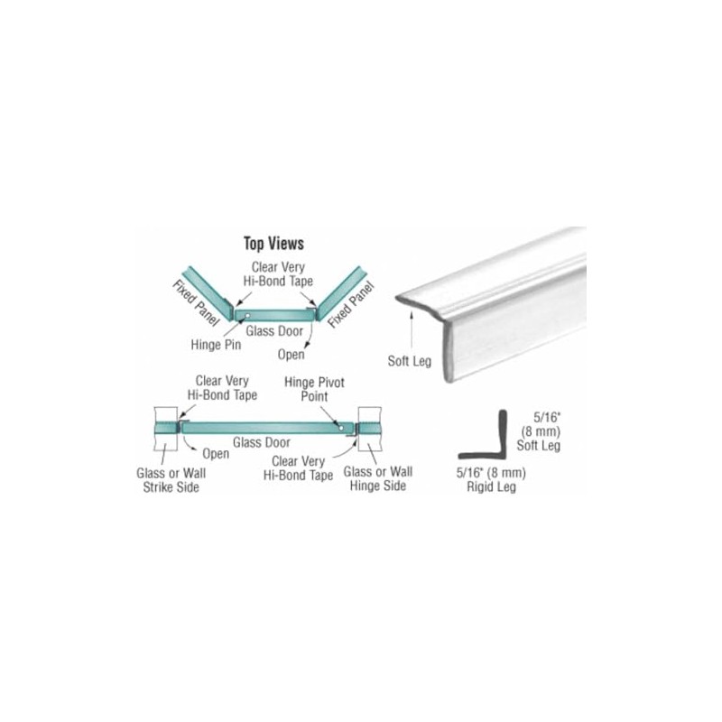 CRL Translucent Vinyl Edge L Seal with Pre-Applied Tape for
