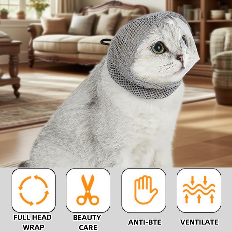 Vubbkdi Cat Bubble Muzzle for Cats That Bite Transparent Muzzle