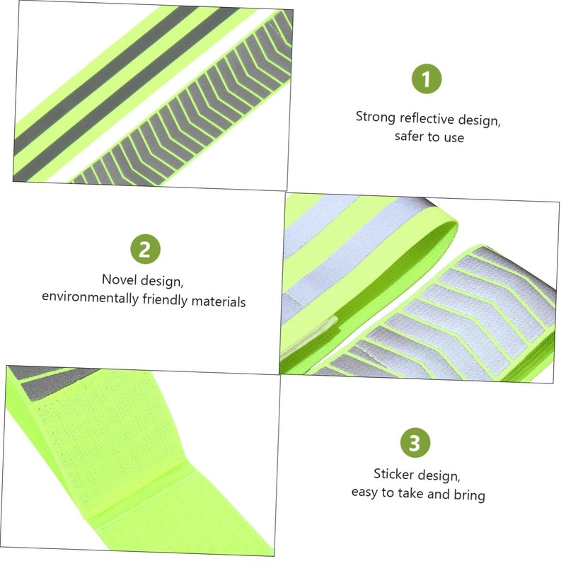 BESPORTBLE Safety Reflective Strap 4pcs Night Running Wristband for Parents