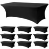 Lemict 10 Pack 8FT Rectangular Spandex Tablecloth,Wrinkle Resistant Fitted Cover