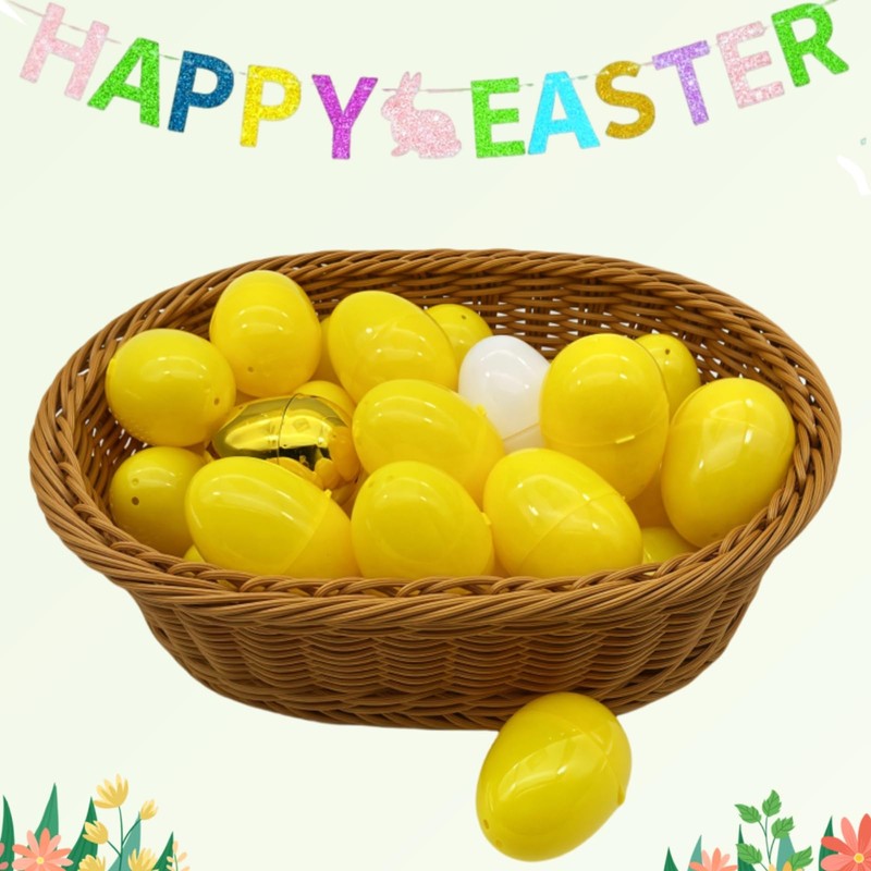 GCQJOQ Plastic Easter Eggs for Holiday Decorations and Celebrations, 60