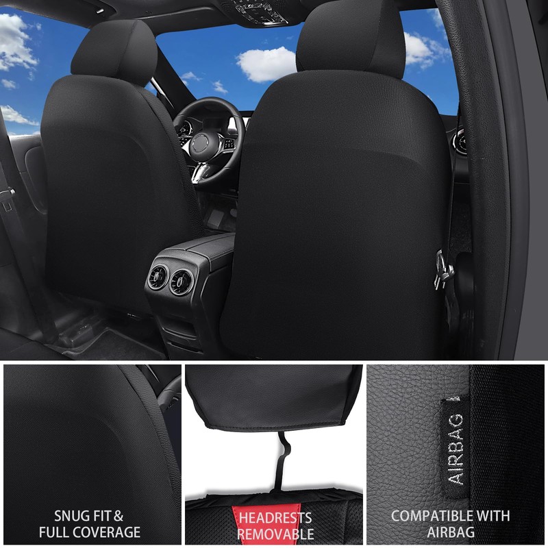 CAR PASS Leather Car Seat Cover Front Seats,3D Air Mesh