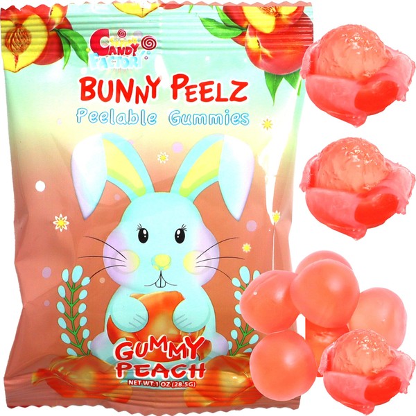 Sarah's Candy Factory Bunny Peelable Peach Gummy, Peeling Peach Candy,
