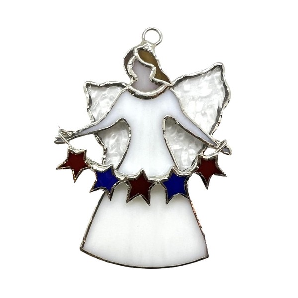 Switchables Glass Cover: Angel with Red and Blue Stars