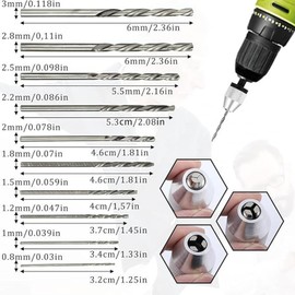 Yosoo 2 Piece Keyless Drill Chucks, 10PCS Bits, Hex Shank Adapter Set, Impact Driver Extension Converter. Keyless Chucks with 1/4 Inch Hex Shank, Fast Change Drill Chuck