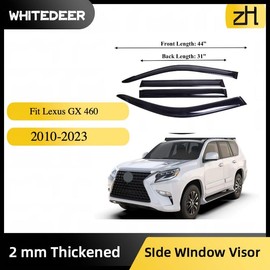 WhiteDeer ZH Durable Window Deflectors Rain Guards for Lexus GX-460 2010 2011 2012 2013 2014 2015 2016 2017 2018 2019 2020 2021 2022 2023 Side Visor 4 Pieces Thickened………
