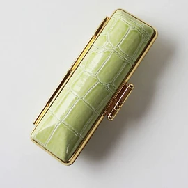 Croco Style Seal Case Hanko Case [For 0.6 - 0.7 inch (16.5 - 18.0 mm)] (Green)