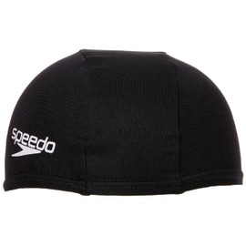 Speedo Junior Polyester Swimming Cap | Kids Swim, Black, One Size