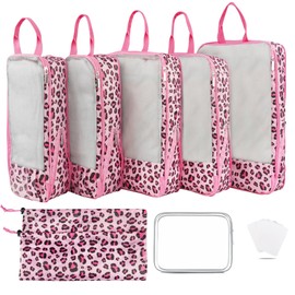 7 Pcs Compression Packing Cubes for Travel Luggage, Lightweight Suitcase Organizer Bags Set, Compression Packaging Cube for Travel Essentials, Packing Cubes for Carry on Suitcase