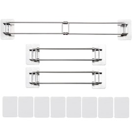 Winrain RV Shower Corner Storage Bar - Adjustable Rust-Proof Stainless Steel, for Organizing Bath Accessories in Camper Travel Trailers - 7.8-13.4in, 2 Pack