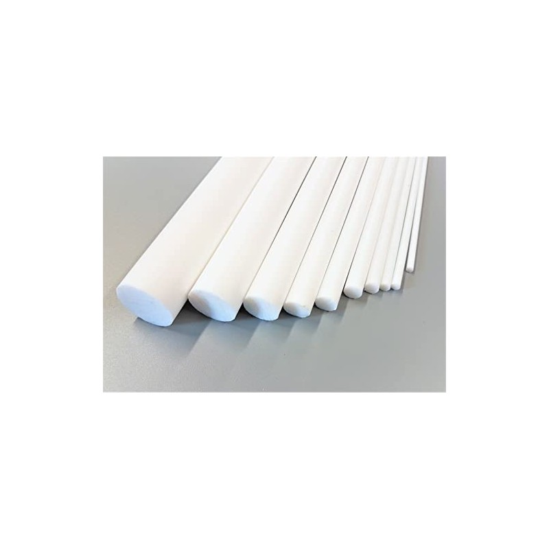 Plastic PTFE Teflon White Round Rod 4, 5, 6, 8,
