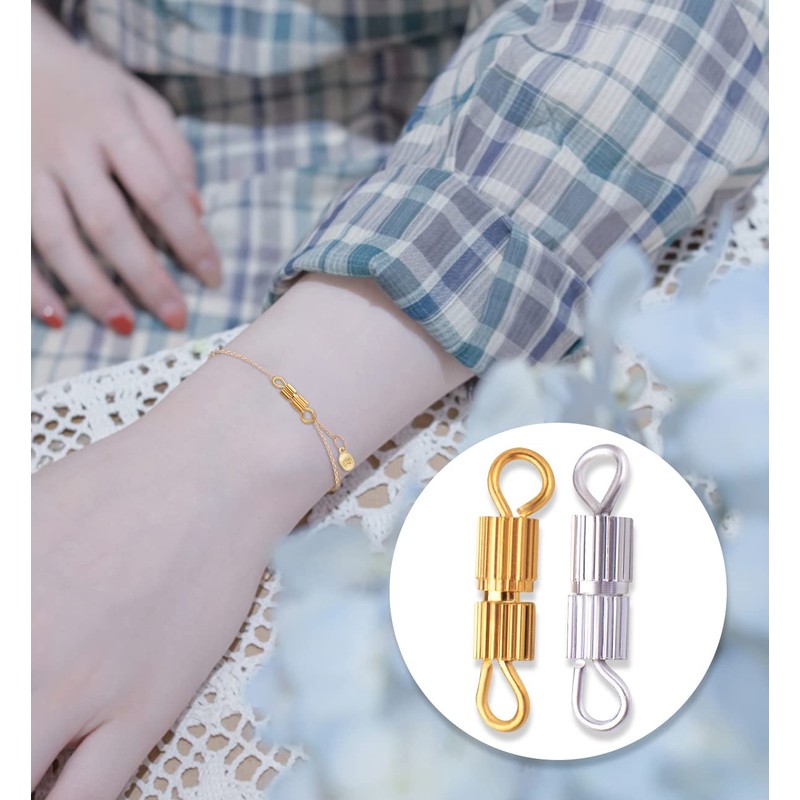 Heatunk 100pcs Barrel Screw Clasps: Copper Twist Fasteners for Jewelry