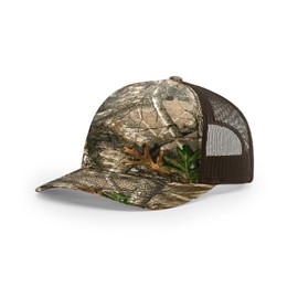 Joe's USA Richardson 112 Trucker Hat - 5 Panel Premium Adjustable Hats for Men-OSFM-Real-Tree Edge/Brown