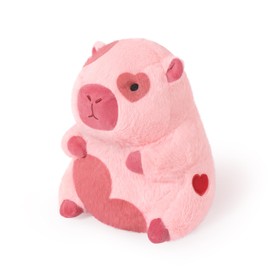 Ditucu Original Loving Capybara Plush with Red Heart 11 inch Cute Capibara Stuffed Animal for Romantic Sweet Gifts Soft Plushies Toys for Kids Girlfriend Pink