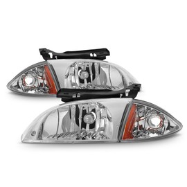 ACANII - For 2000-2002 Chevy Cavalier Headlights + Corner Lamps Lights 4 Pcs Set Replacement Driver + Passenger Side