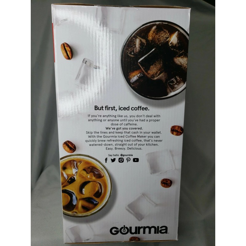 Gourmia Iced Coffee Maker with Brew-Strength Control Reusable Filter and