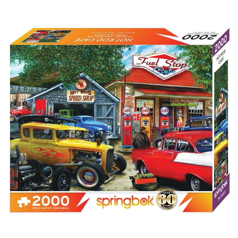 Springbok's Hot Rod Cafe 2000 Piece Puzzle for Adults Features