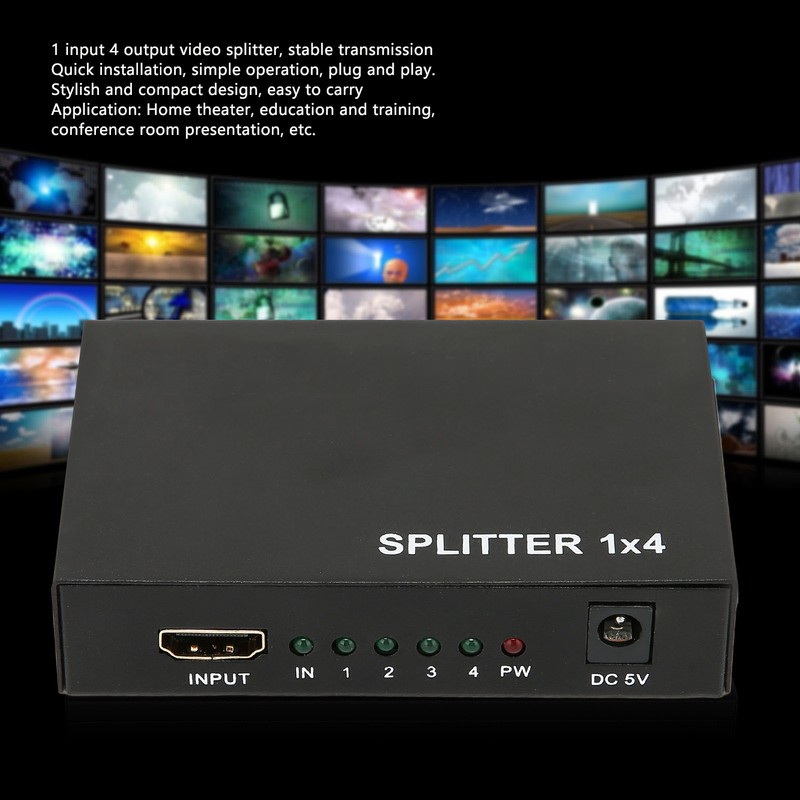 HD Multimedia Interface Splitter 1 in 4 Out 1080P Mirror