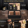 Travel Cigar Humidor Set, 2-Layer Design & CedarWood Lined, with