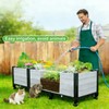 Ywie up Triple Compartment Elevated Raised Garden Bed with Wheels,