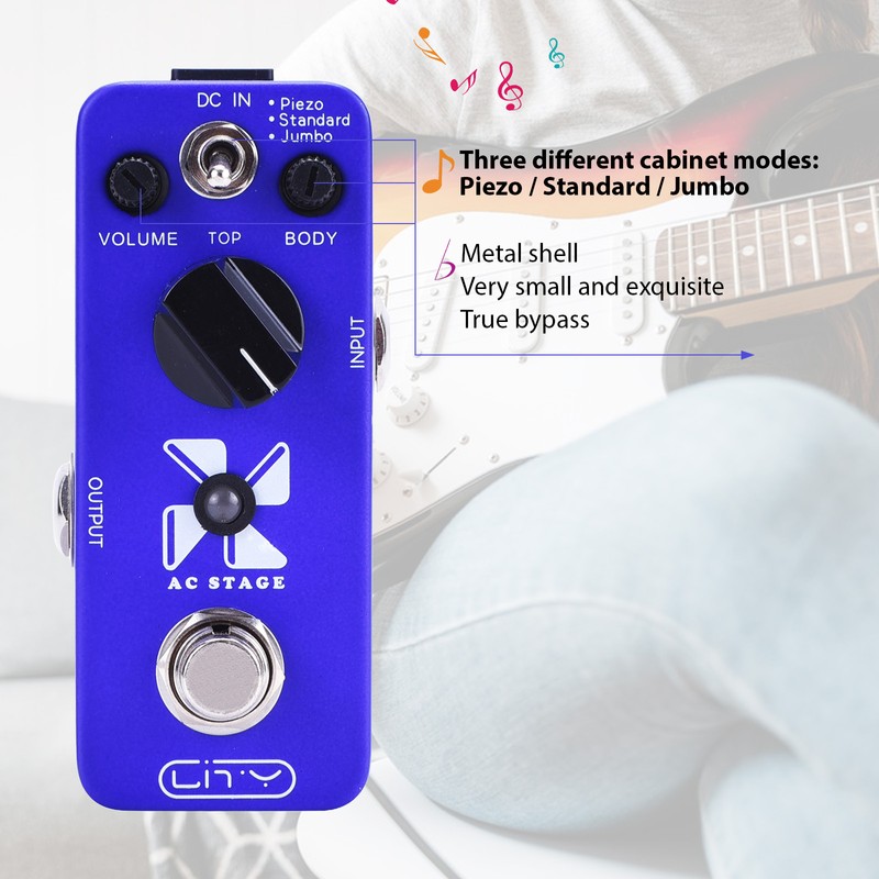 Lity Acoustic Simulator Guitar Pedal AC Stage Mini Pedal 3