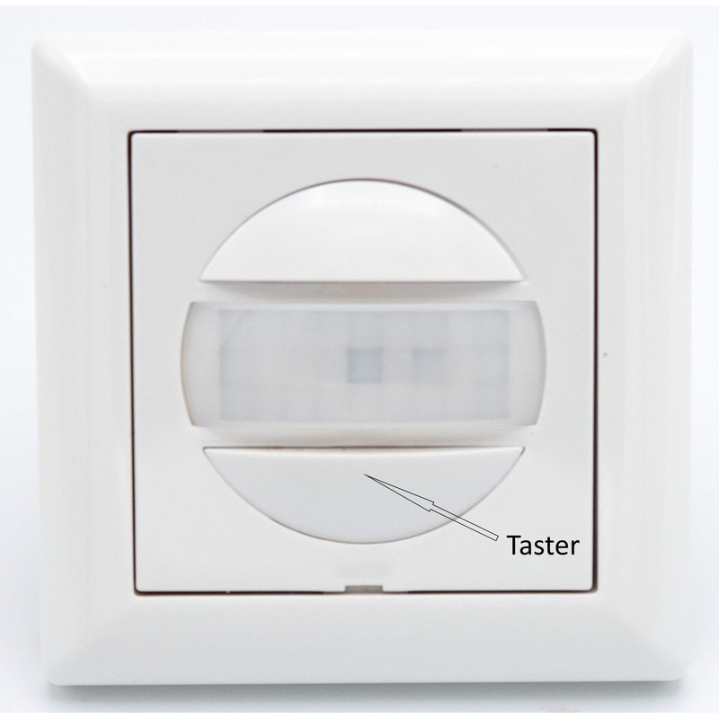Huber Motion 180° Motion Detector, White, Recessed, Flush-Mounted, Energy-Efficient