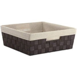 Whitmor Woven Strap Liner Shelf Tote, W, Black