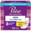 Poise Incontinence Pads for Women, 6 Drop Ultimate Absorbency, Long