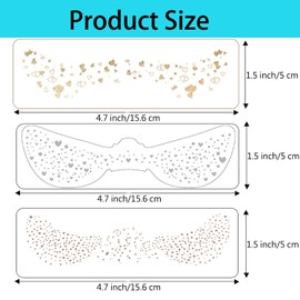 13 Styles Glitter Face Freckles Temporary Tattoos with Hair Eye Gems Jewels Stickers Set Sparkle Makeup Speckles Patches Glow Up Cosmetic Tattoo for Women Girls Party