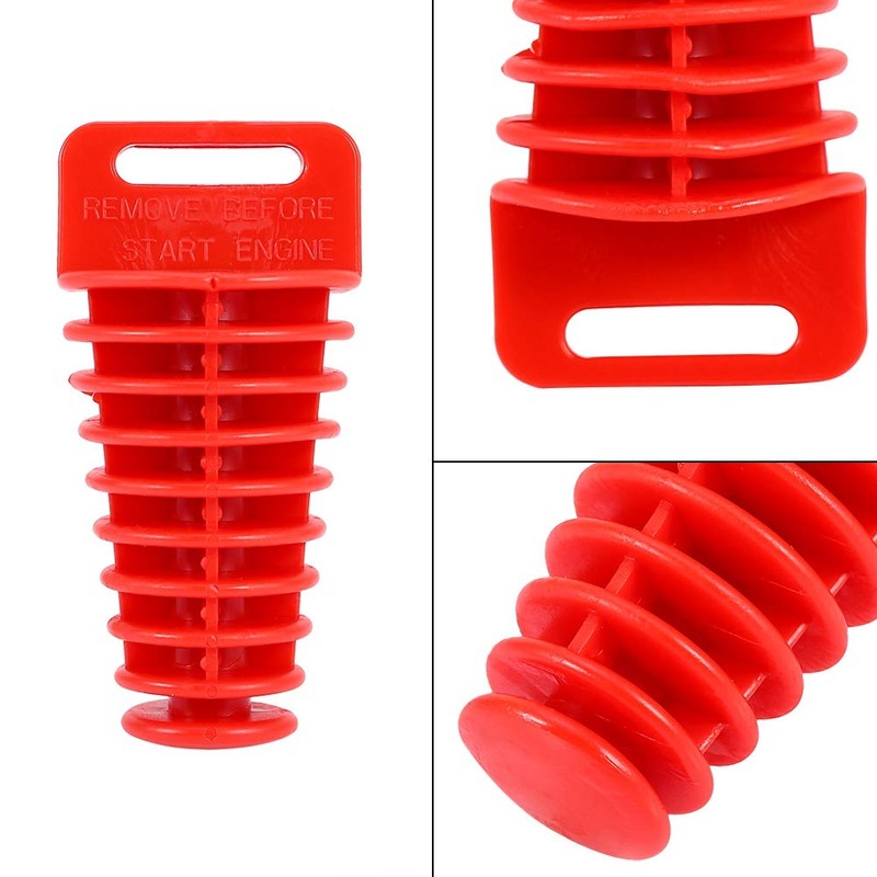 Exhaust Plug Qiilu Wash Plug Rubber Motorcycle Silencer Plug Red