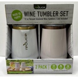 Reduce 12oz Wine Tumbler Set 12oz Vacuum Insulated with Lid 2 Pack NIB