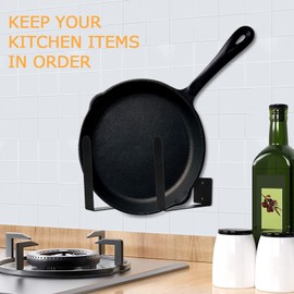 Atyhao Hanging Chopping Board Holder, Hanging Rails & Shelves for Pots Holders & Inserts Space Saving Iron Material, Non-Toxic Storage, Organized Wall Pot Lid Holder for Kitchen Utensils