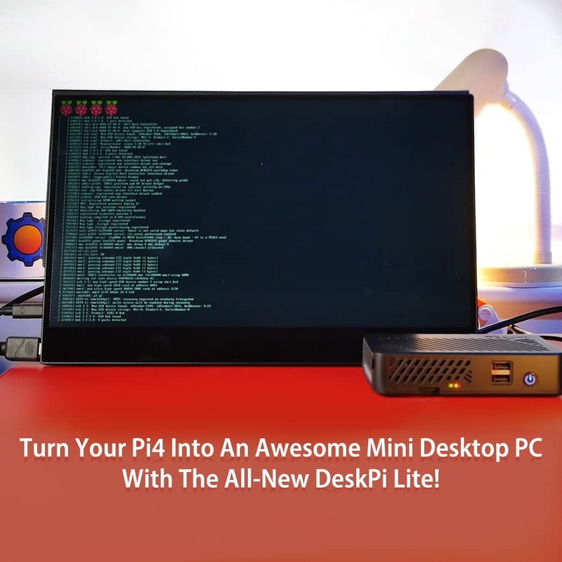 GeeekPi DeskPi Lite Pi 4 Funda con botón de encendido/disipador